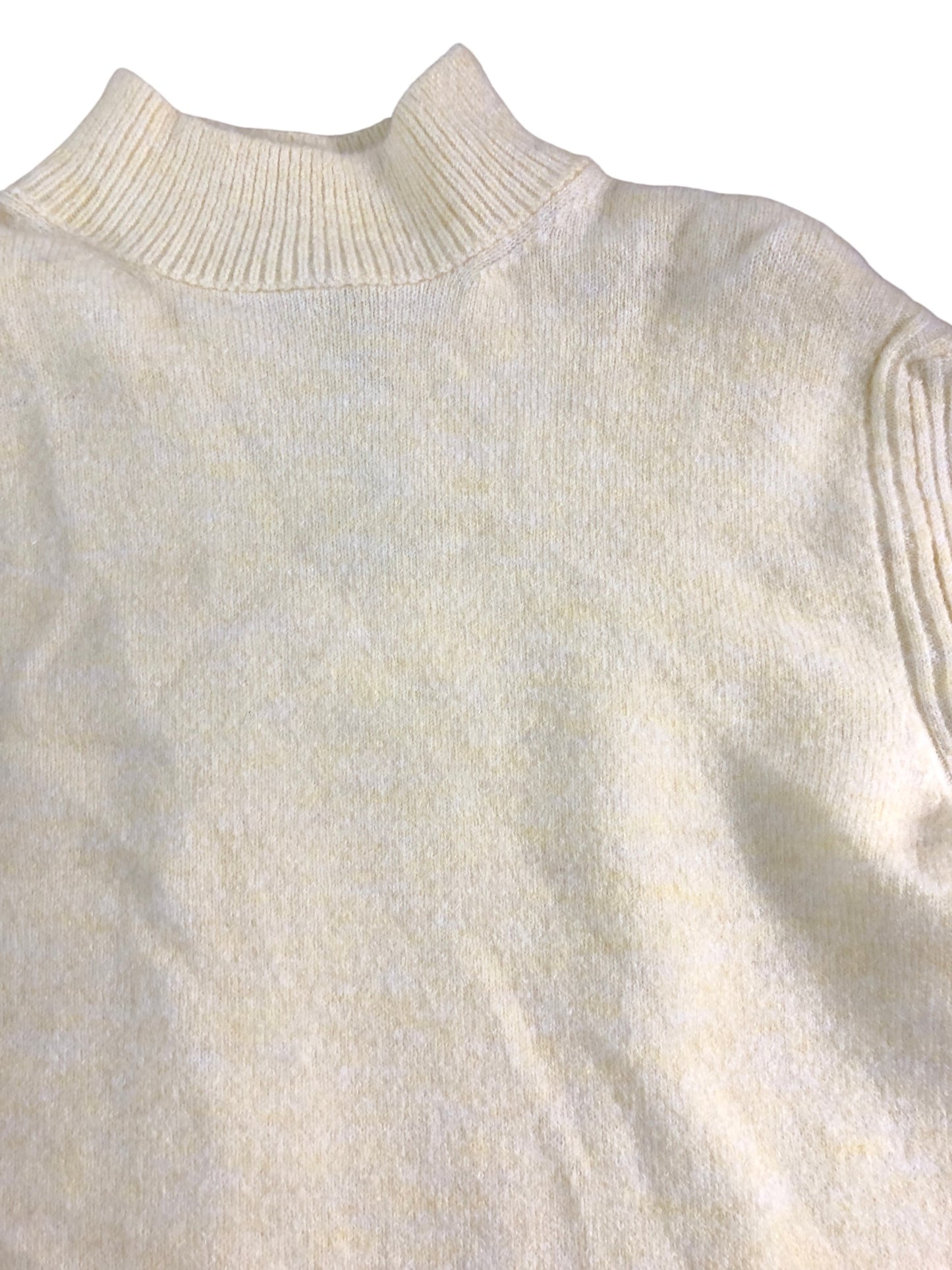 River Island Cream Sweater Women’s Ribbed Knit High Neck Long Sleeve Size Small