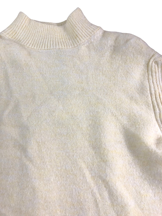 River Island Cream Sweater Women’s Ribbed Knit High Neck Long Sleeve Size Small