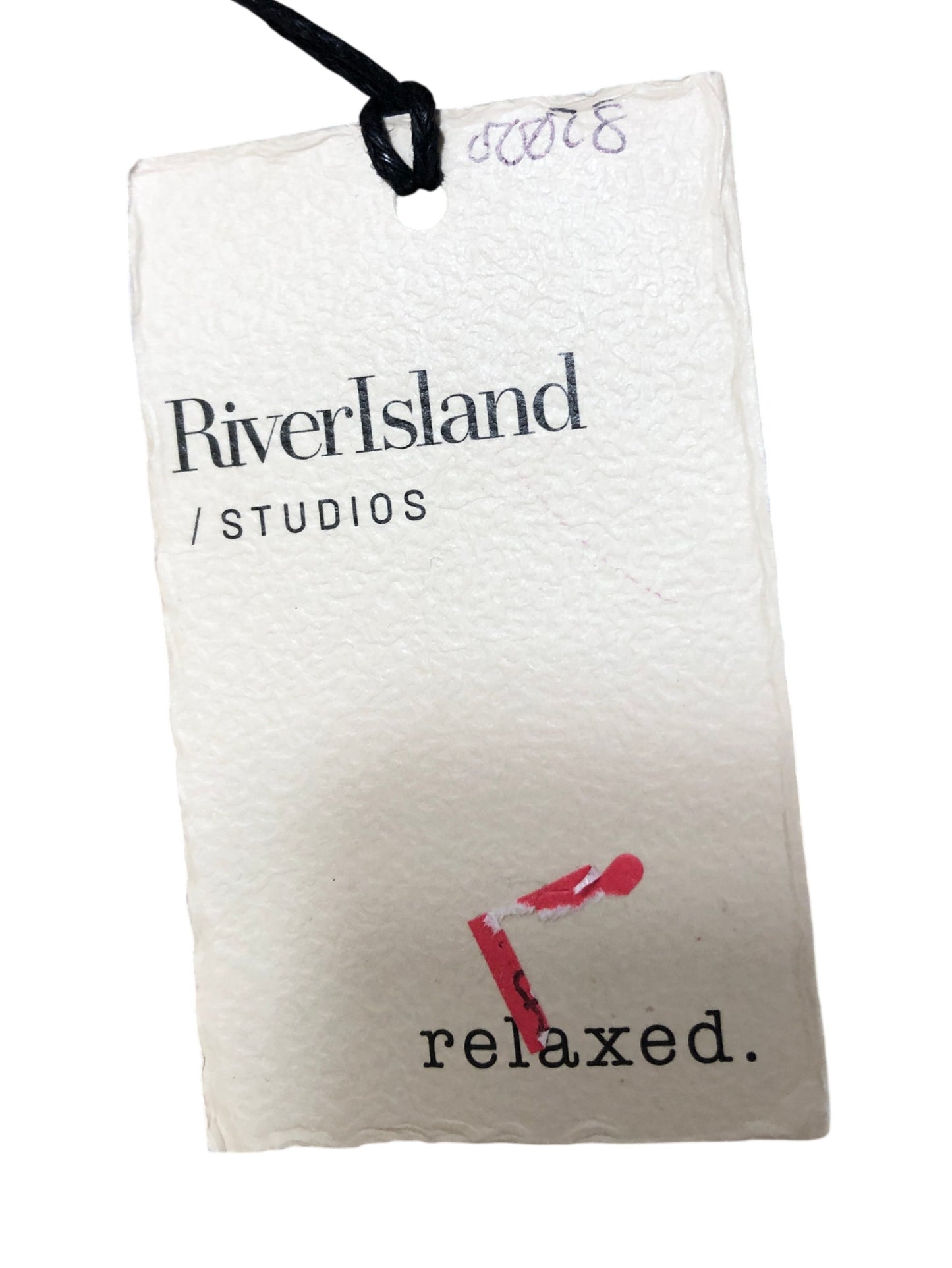 River Island High Waist Trousers UK12 Women's Beige Lightweight Tailored Fit