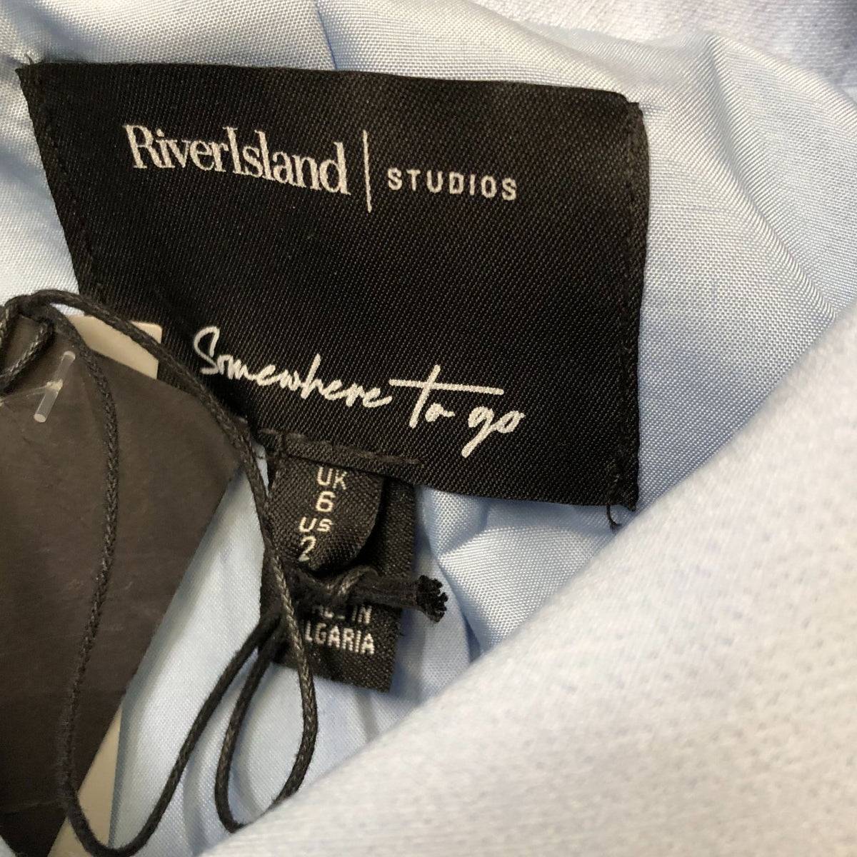River Island Studios Women's Light Blue Cropped Jacket Stylish Size 6