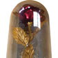 Dream of Flowers Red Gold Foil Eternal Rose Decorative Gift Item Glass Dome