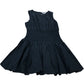 Black Pleated Shirred Dress UK12R Women's Sleeveless Smocked