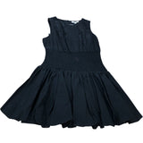 Black Pleated Shirred Dress UK12R Women's Sleeveless Smocked