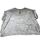 River Island Silver Metallic Blouse UK22 Women's Loose Fit Short Sleeve Top