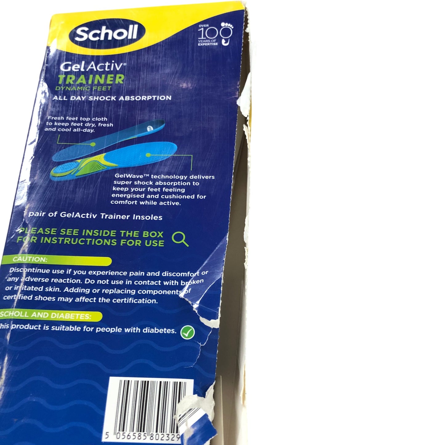 Scholl GelActiv Trainer Insoles Size 7-12 Dynamic Feet Shock Absorption