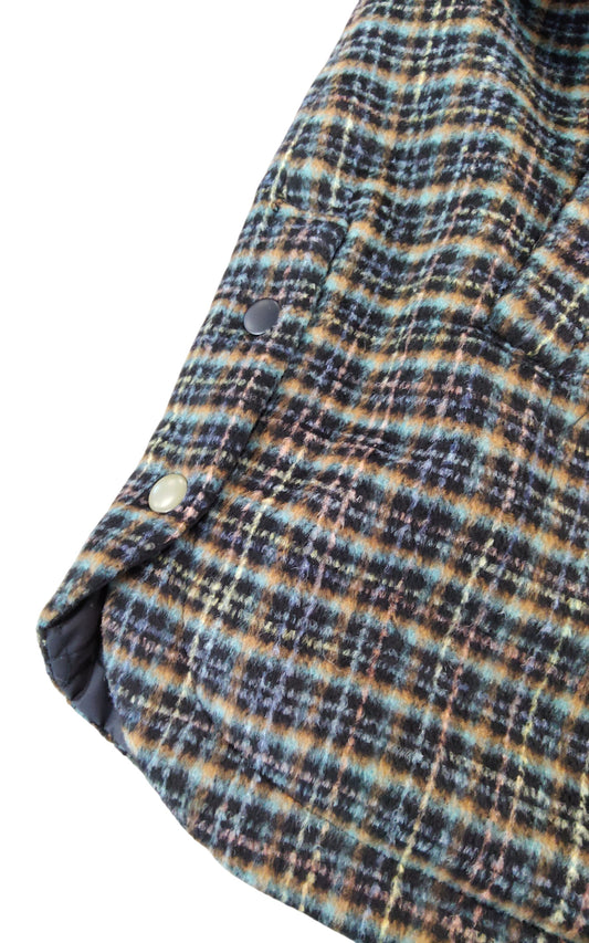 River Island Reversible Coat Size 14 Women's Quilted Outerwear Black Checked