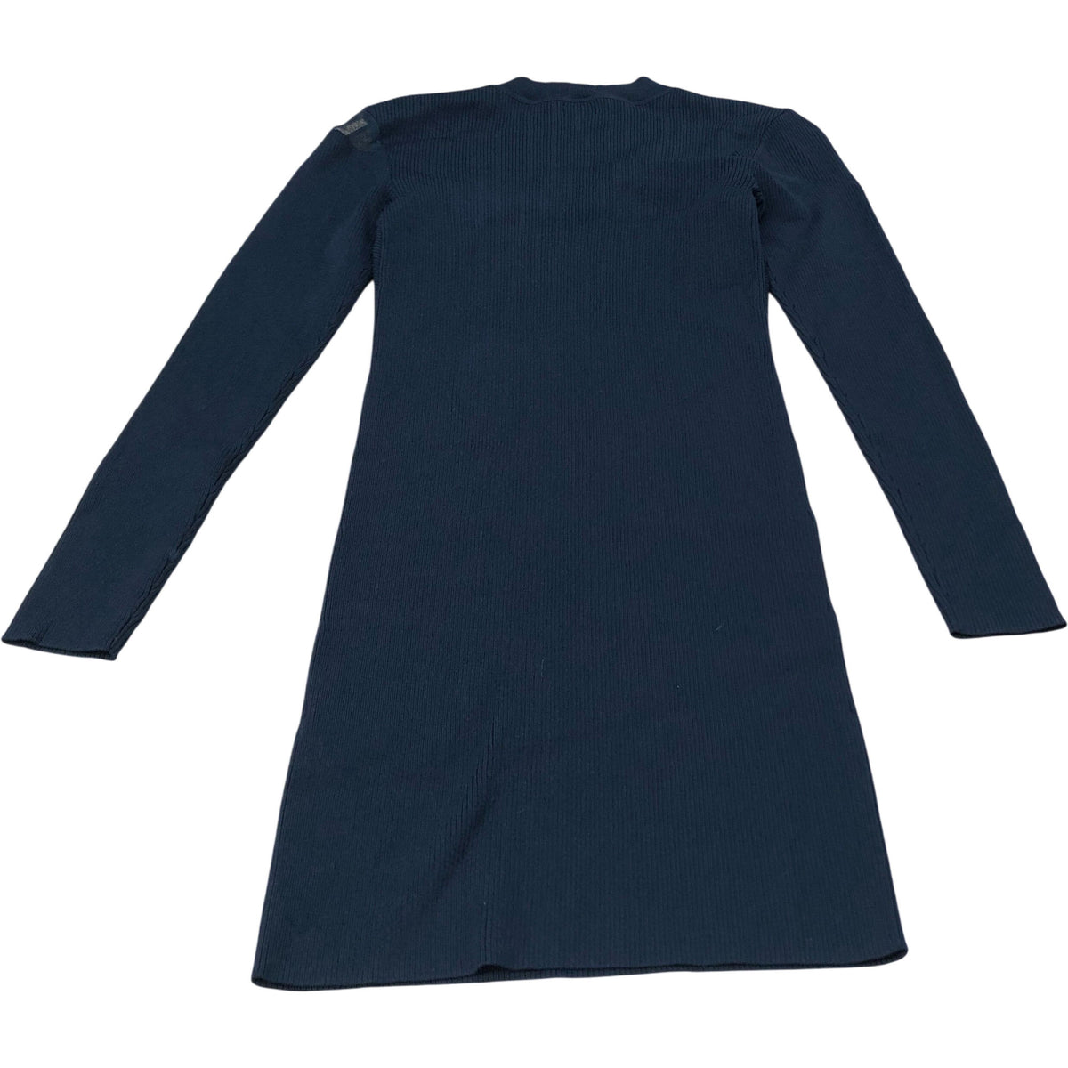 River Island Black Ribbed Long Sleeve Dress Size UK12 Women's Stylish Midi
