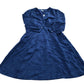 Long Sleeve Dress UK14 Women's Navy Floral Pattern Lattice Design