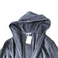 Dark Grey Fleece Hooded Robe 100% Organic Cotton Dressing Gown Size L