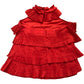 River Island Flared Top Size 10 Women's Pleated Sleeveless Bright Red
