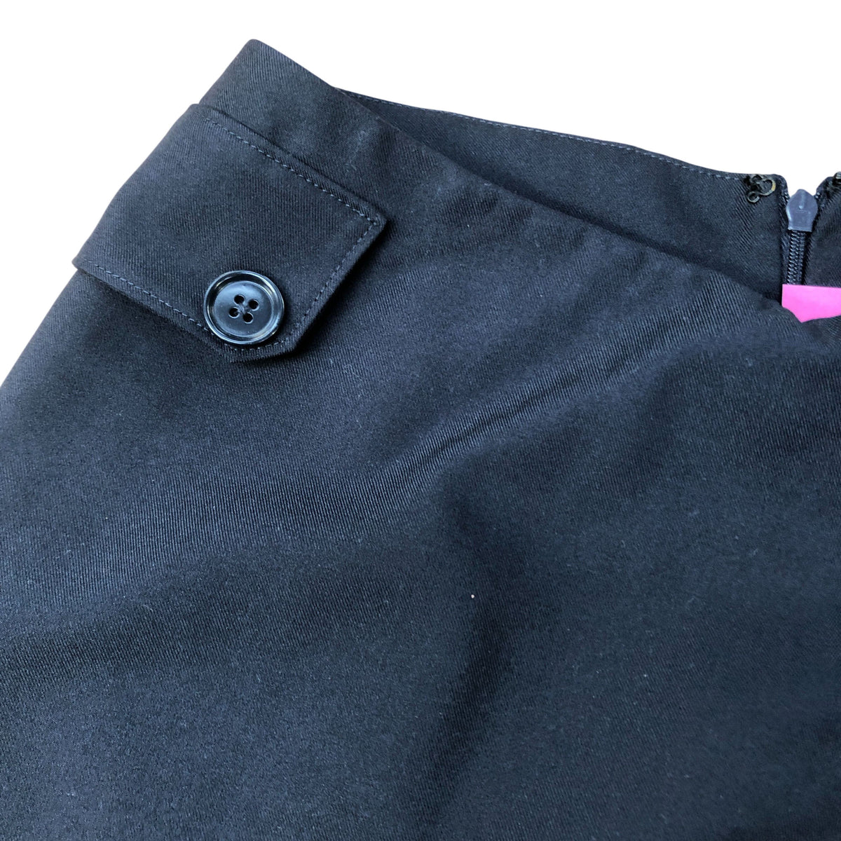 Eva Franco Pleated Mini Skirt UK Size 6 Women's Black Button Detail Chic Style