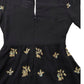 Rivers Island Floral Embroidered Dress UK6 Women's Black Short Sleeve Belted