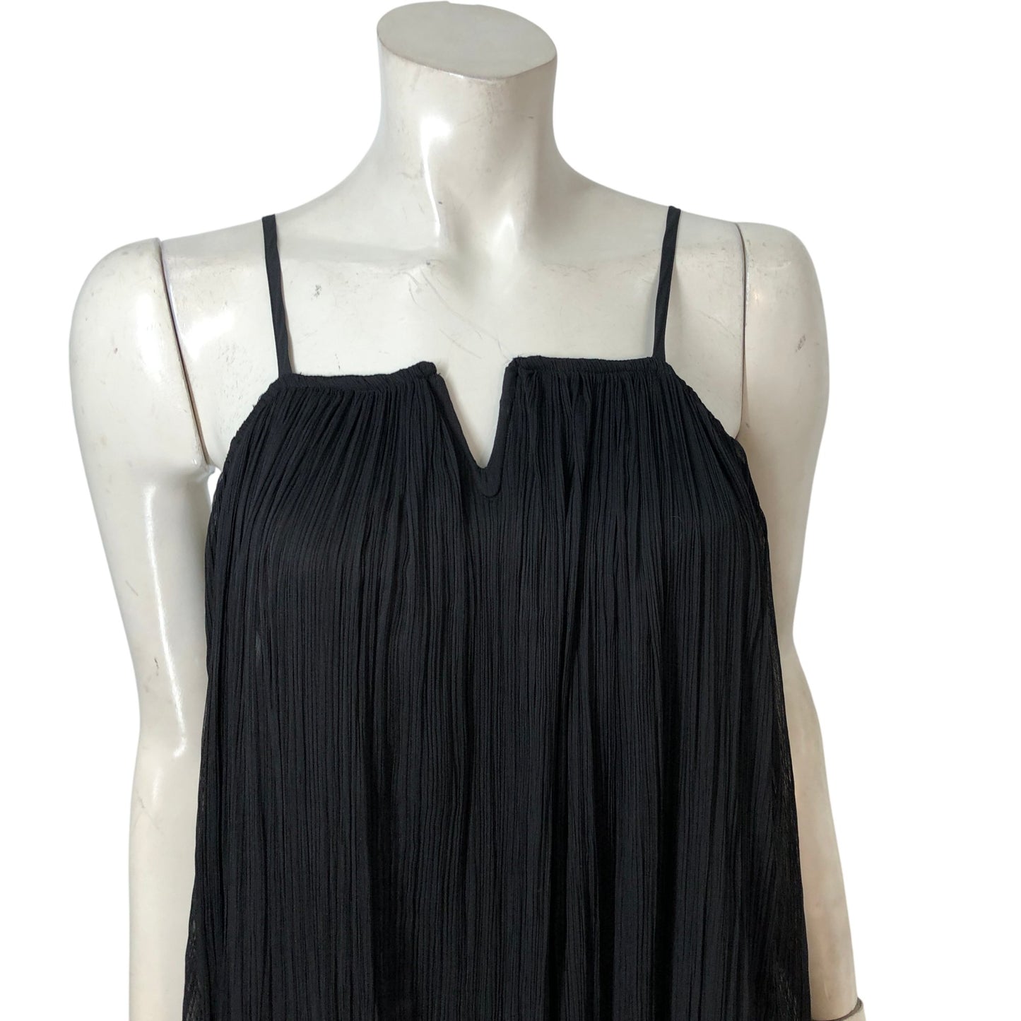 River Island Studio Black Maxi Dress UK8 Women's Sleeveless V Neck Casual