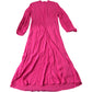 Pink Long Sleeve Maxi Dress With Gathered Sleeves Size 12
