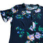 Crew Clothing Company Floral Dress UK12 Women's Short Sleeve Navy Viscose Blend