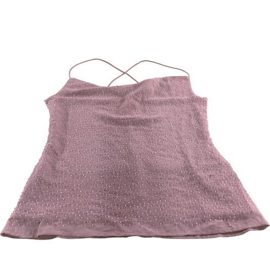 River Island UK12 Women's Pink Beaded Cami Top Spaghetti Straps