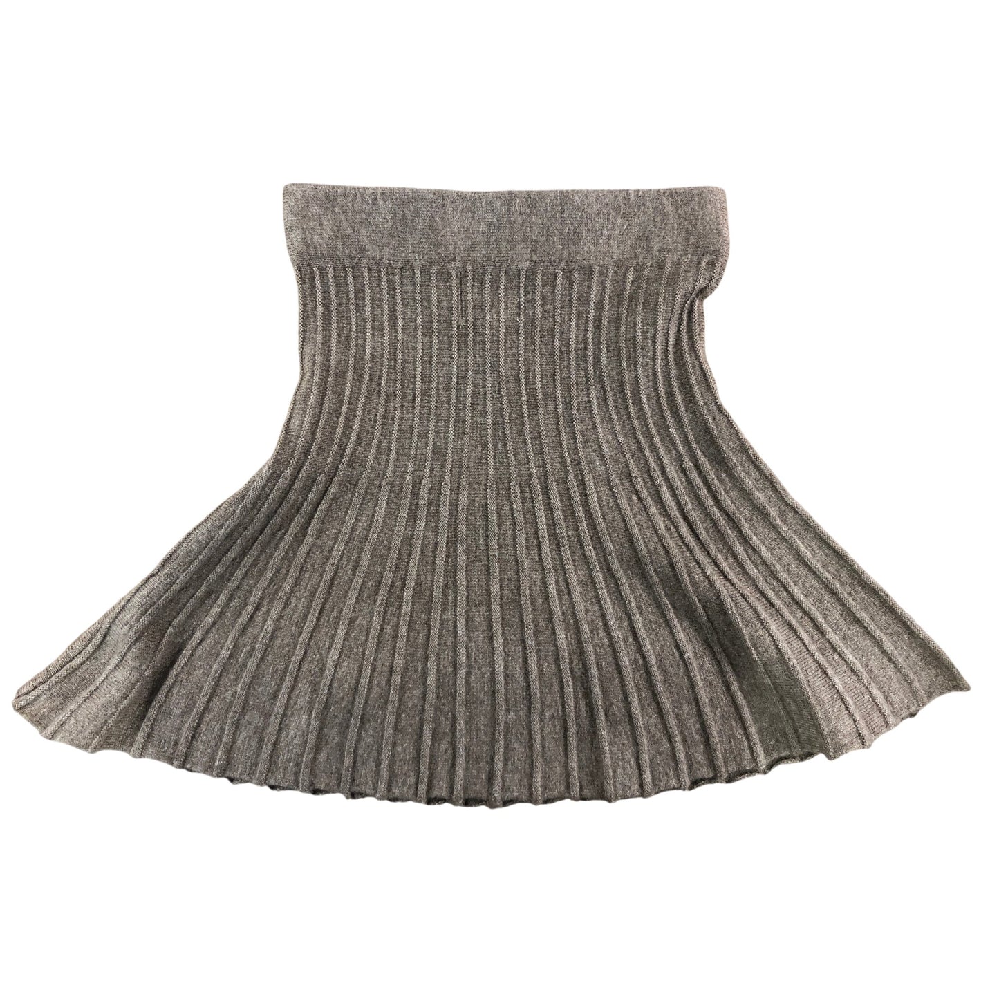 River Island Relaxed Knit Skirt XS Women's Light Brown Pleated Casual Wear