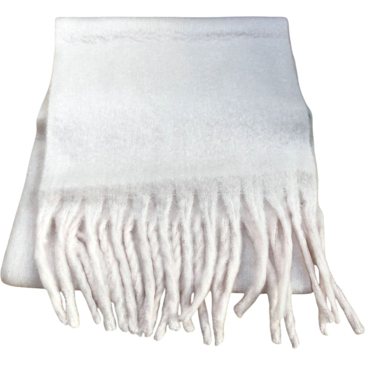 Chunky Pale Pink Brushed Fringed Scarf