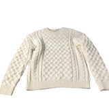 Cream Cable Knit Sweater Women's Size Small Soft Chunky Knit Jumper