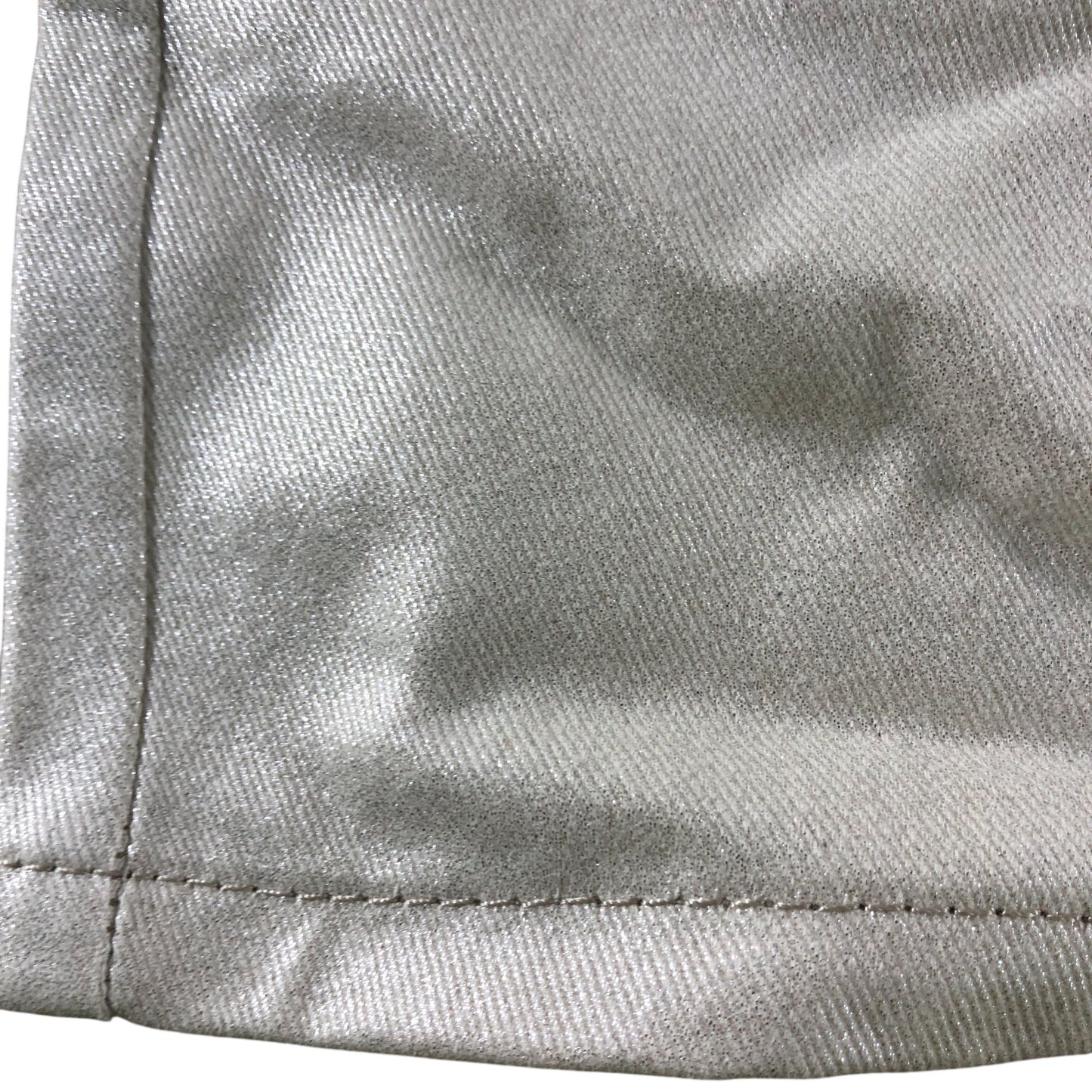 River Island Women's A Line Mini Skirt UK6 32 Beige Metallic Cotton Blend