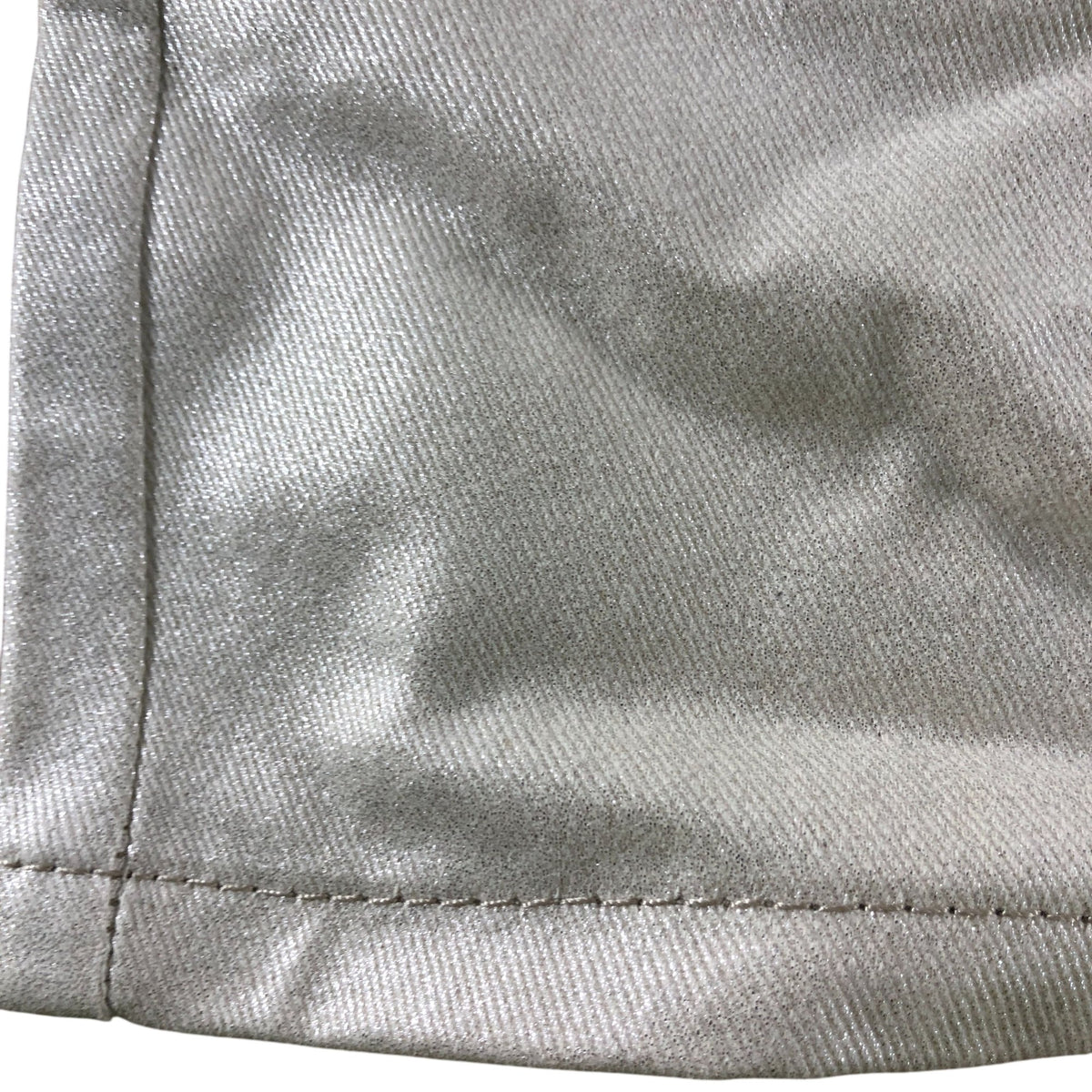River Island Women's A Line Mini Skirt UK6 32 Beige Metallic Cotton Blend
