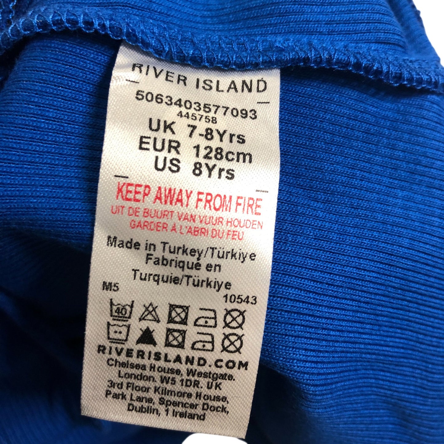 River Island Blue Sleeveless Leotard 7-8 Years Girls Fashion Top