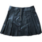 River Island Girls Pleated Skirt 9-10 Years Black Faux Leather Zip Detail