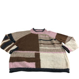 Medway Colourblock Sweater UK20 Women's Knit Jumper Natural Multi