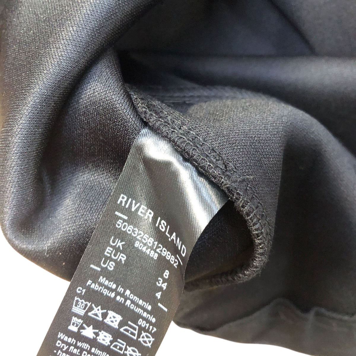 River Island Black Velvet Strapless Top