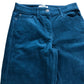 Teal Corduroy Trousers UK8R Women's Organic Cotton Stretch Casual