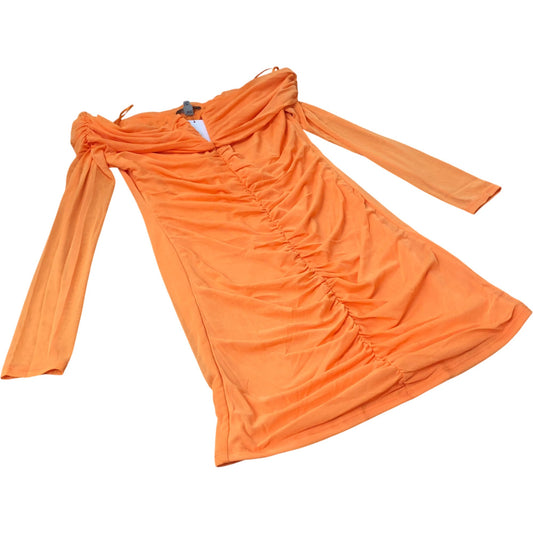 orange ribbed long sleeve bardot ruched bodycon dress Womens Dresses – Newlife Online Dress clearance