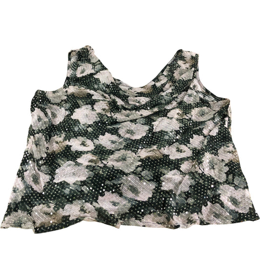 River Island Floral Cowl Neck Top UK18 Women's Sleeveless Sequin