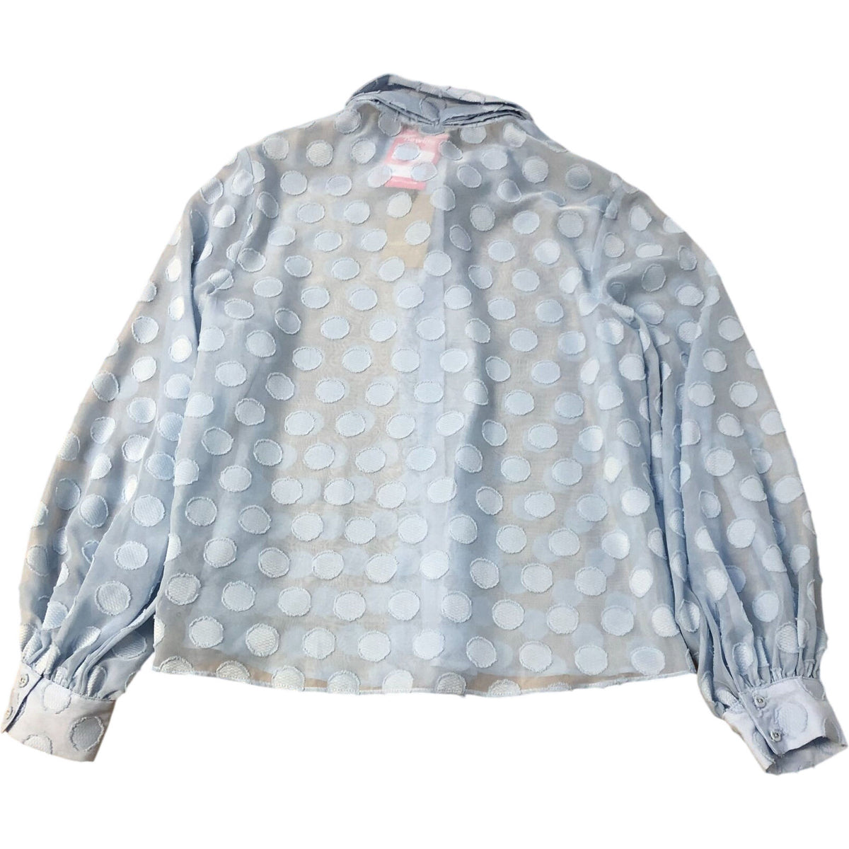 River Island Blue Polka Dot Blouse With Tie Size 12