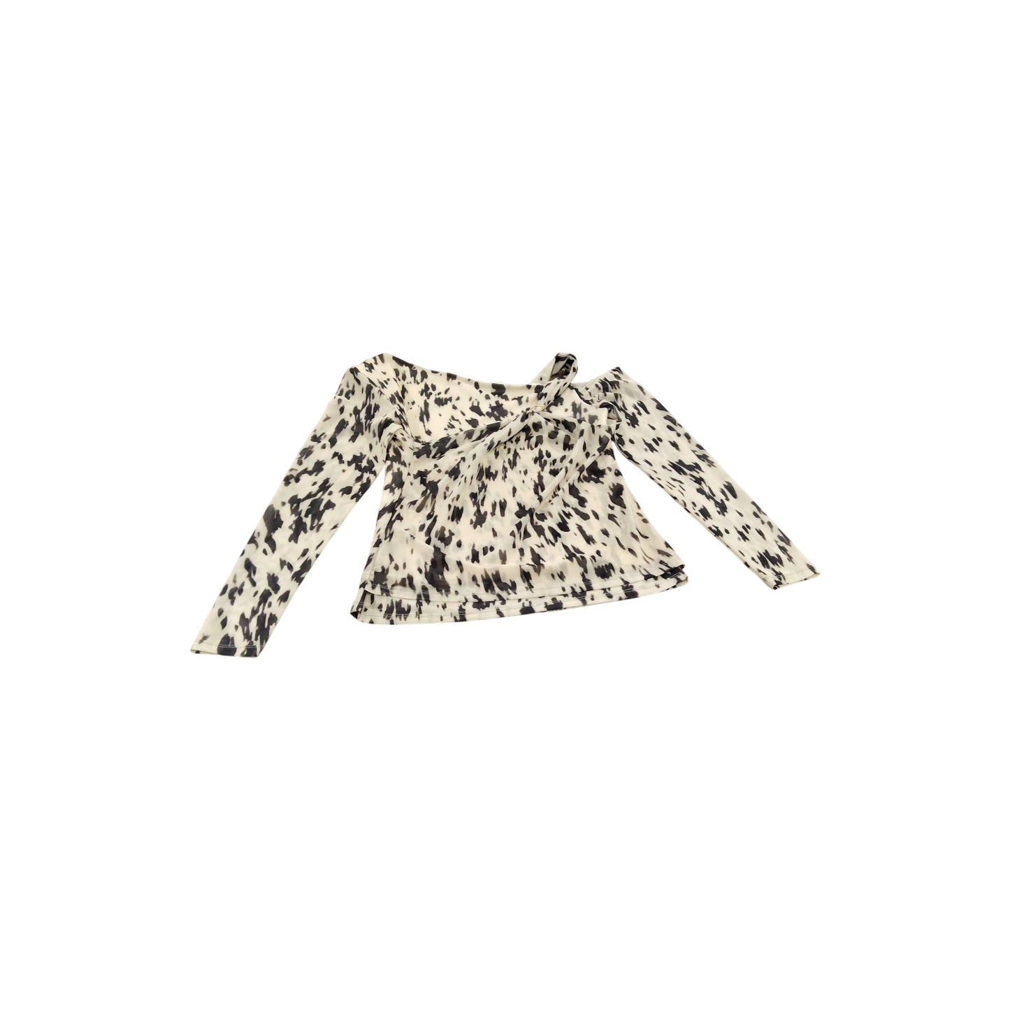 River Island UK12 Women's Off Shoulder Animal Print Long Sleeve Top