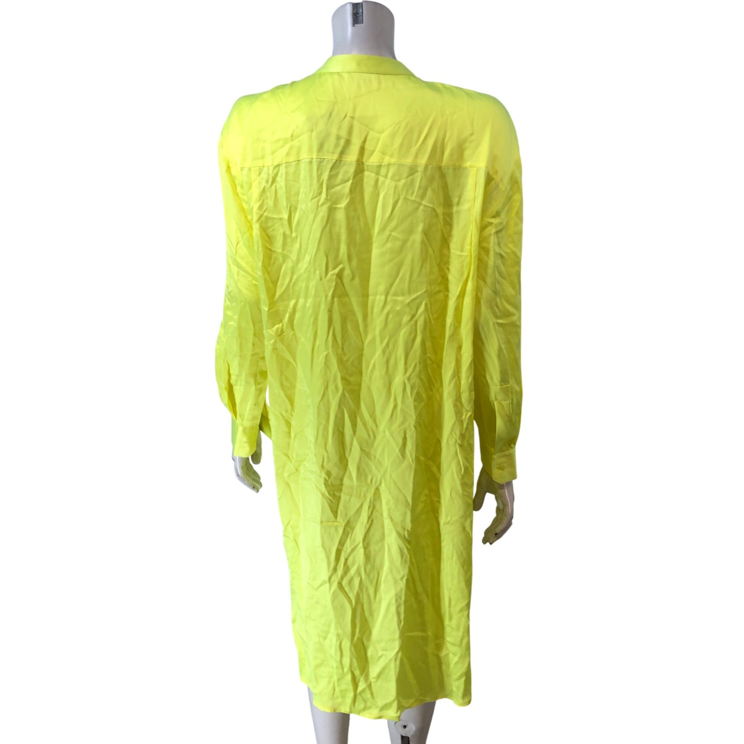 Cult Studios Yellow Shirt Dress UK10 Women's Long Sleeve Lightweight Casual
