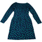 Polka Dot Dress Women's Long Sleeve Navy Green Patterned Cotton Size 6
