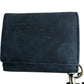 RFID Blocking Wallet Black Leather Chain Clip Closure Compact Design