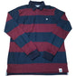 Lagooners Men's Cedar Rugby Top Burgundy Navy Long Sleeve Shirt Size M