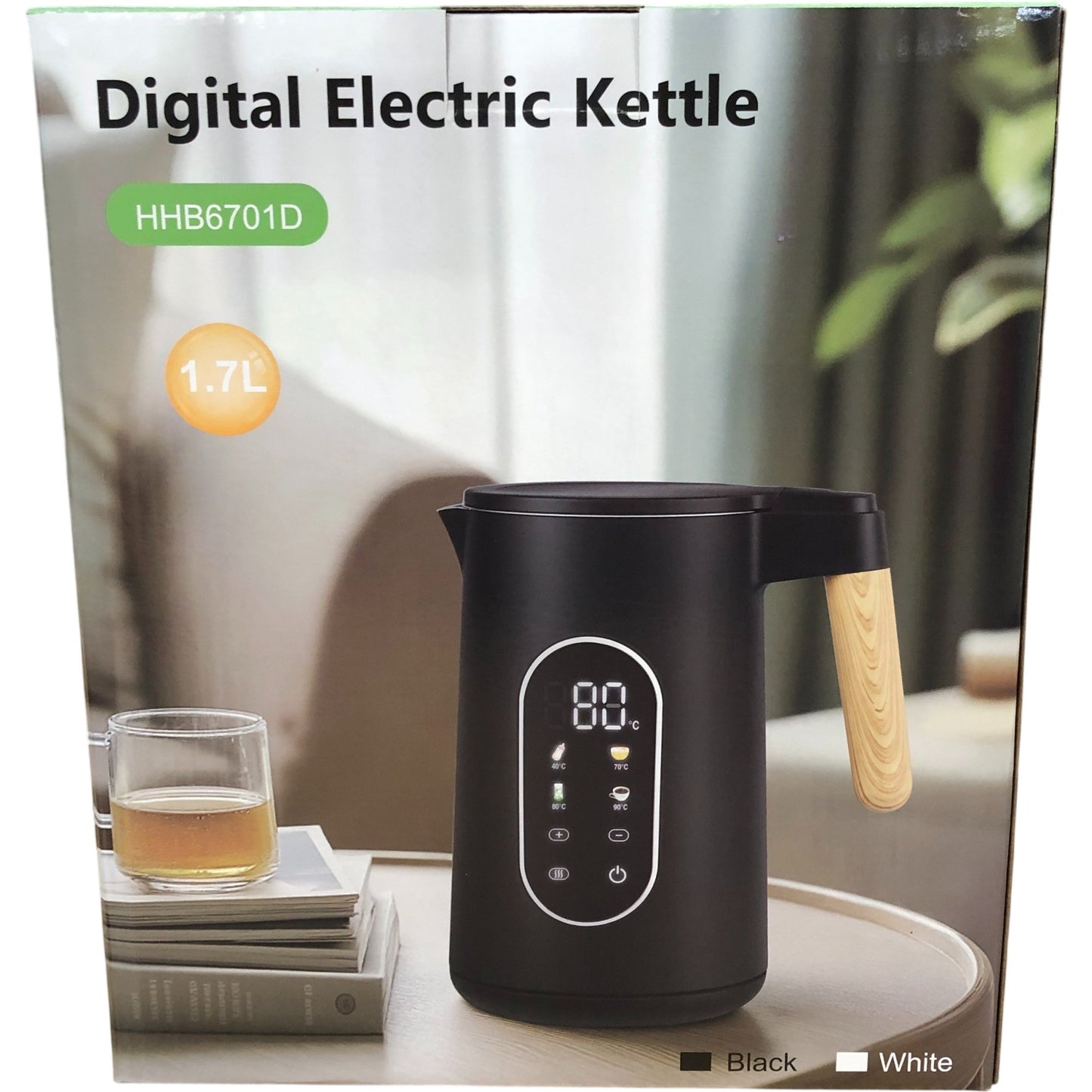 Sokany Digital Electric Kettle HHB6701D Black 1850W Fast Boiling 1.7L