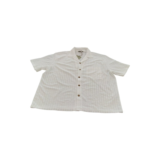 River Island Mens Casual Short Sleeve Shirt Size XL White Patterned Button Up