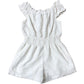 River Island Girls White Romper Dress 5-6 Years Cotton Ruffle Sleeves