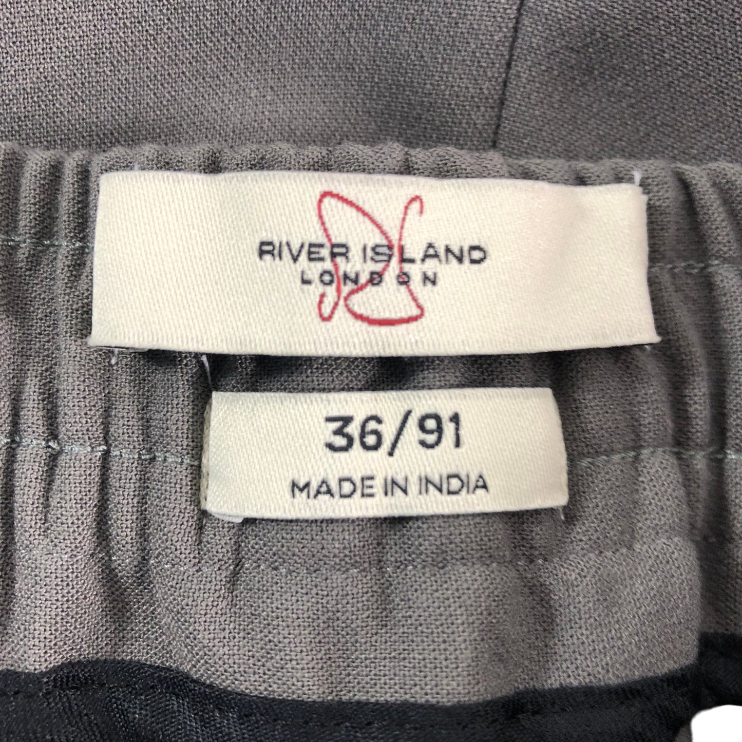River Island Slim Fit Shorts W36 Men's Grey Smart Casual Trousers