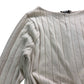 River Island Twist Front Midi Dress UK Medium Women's Ribbed Long Sleeve Beige