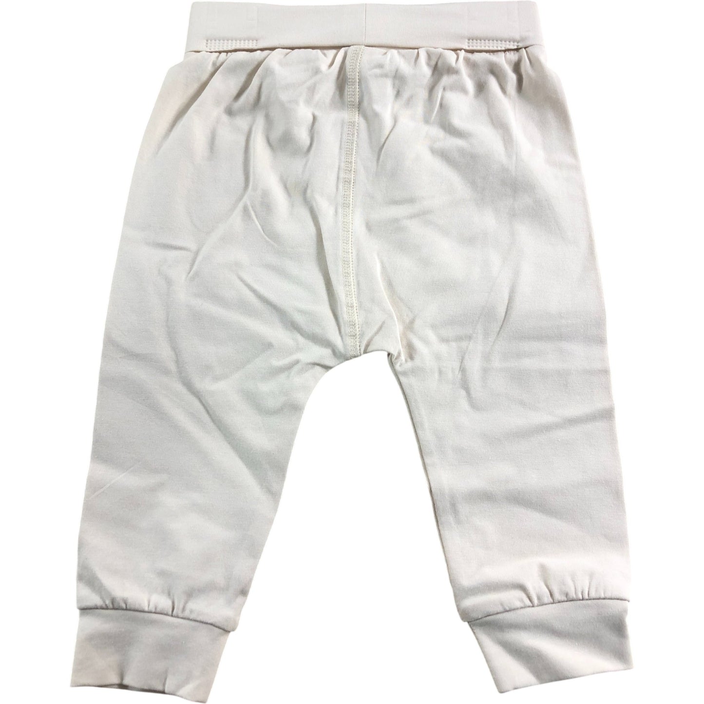 Baby Trousers Set Unisex Cotton Blend White Beige 3-6 Months set of 2