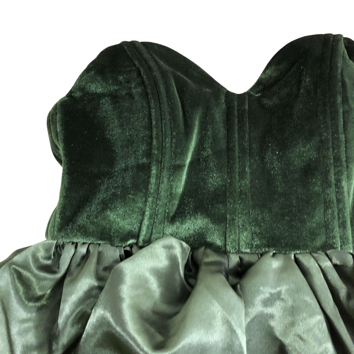 River Island Small Green Velvet Corset Top Women's