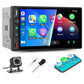 CAMECHO Double Din Wireless Car Stereo SWC Backup Camera Mic New 7"