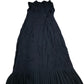 Pleated Midi Dress Women's Navy Blue Lightweight Summer UK10