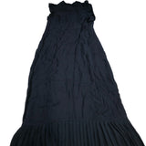 Pleated Midi Dress Women's Navy Blue Lightweight Summer UK10