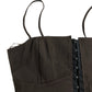 River Island Brown Cropped Bustier Top UK S Women's