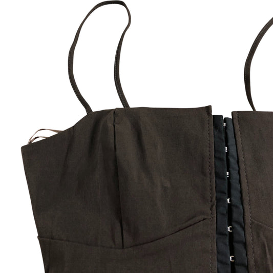 River Island Brown Cropped Bustier Top UK S Women's